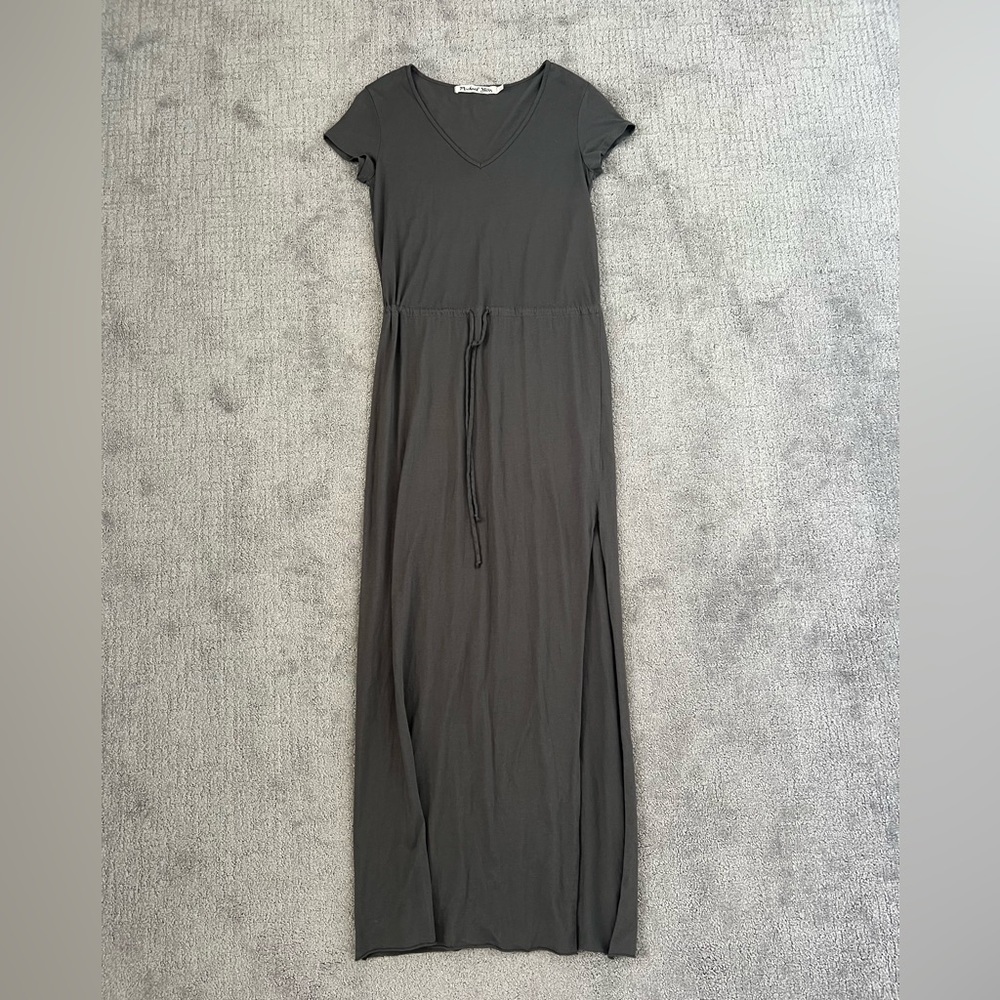 Michael Stars Cinched Waist Tee Shirt Maxi Dress